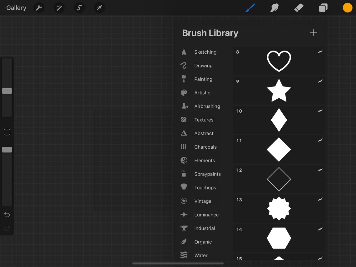 Procreate Basic Shapes, Geometric Shapes, Procreate Brushes, iPad