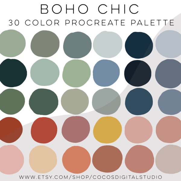 Boho Chic Procreate Kleurenpalet / Instant download/ Procreate Palette