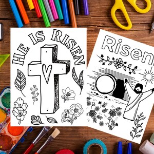 Easter Coloring Pages Set of 5 Printable Easter Activity, Christian