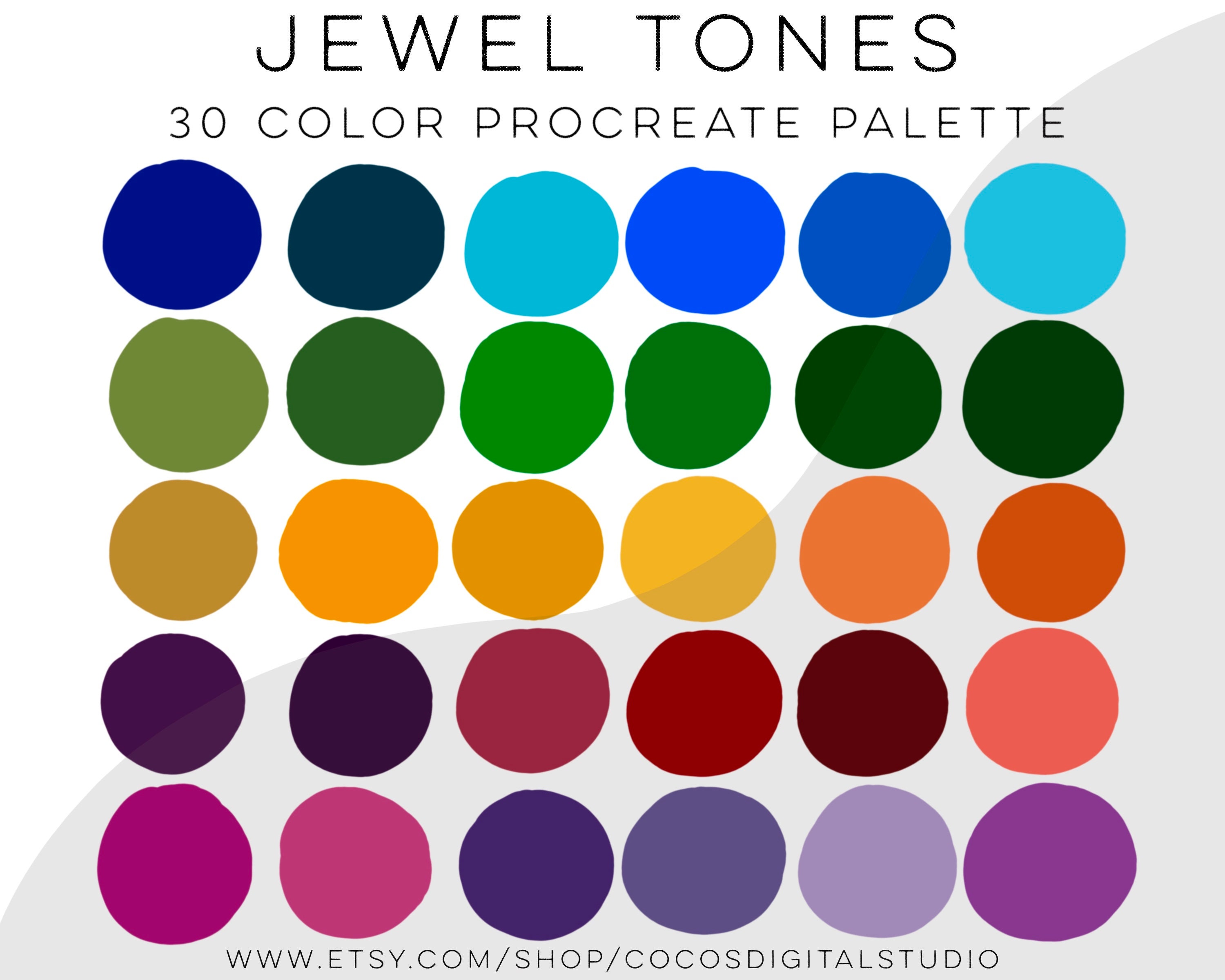 Jewel Tones Procreate Color Palette Color Swatches IPad Procreate Tools ...