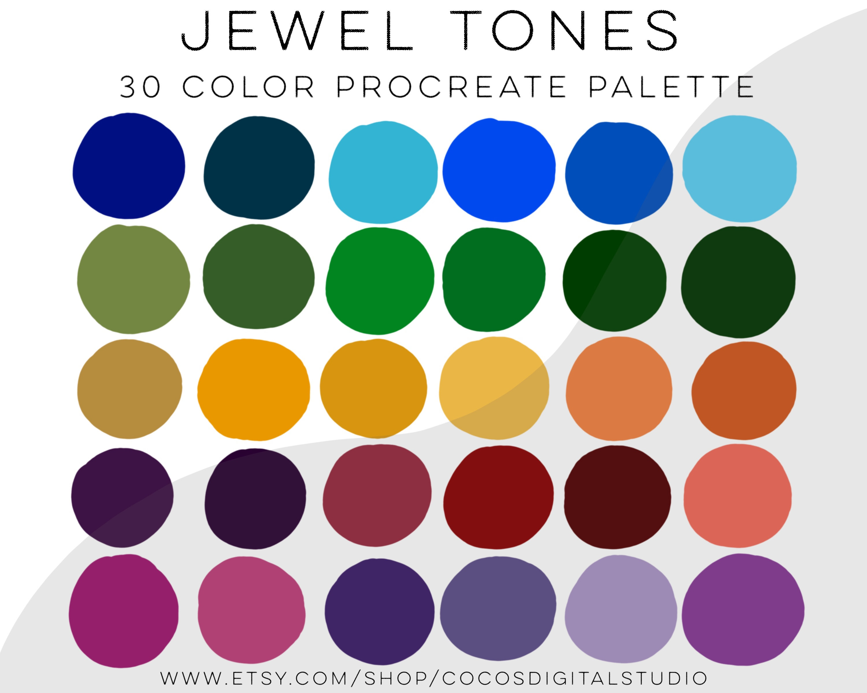 Jewel Tones Procreate Color Palette Color Swatches IPad Procreate Tools ...