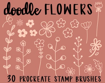 Bloemendoodle voortplantingsstempels | 30 bloemenpenselen (digitale download)