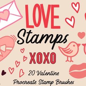Happy Valentines Day! Procreate Brush Stamp Pack Set / Procreate Stamp Brushes / Procreate Heart Stamps/ Procreate Valentines