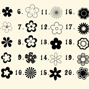 Procreate flowers,flowers procreate,Procreate stamps,procreate floral set,Procreate brushes,Procreate floral,70s procreate flower,Ipad brushes,retro flower stamp,procreate brush set,Hippie flowers,Groovy Flowers,Retro Flowers