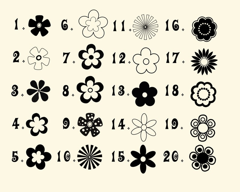 Procreate flowers,flowers procreate,Procreate stamps,procreate floral set,Procreate brushes,Procreate floral,70s procreate flower,Ipad brushes,retro flower stamp,procreate brush set,Hippie flowers,Groovy Flowers,Retro Flowers