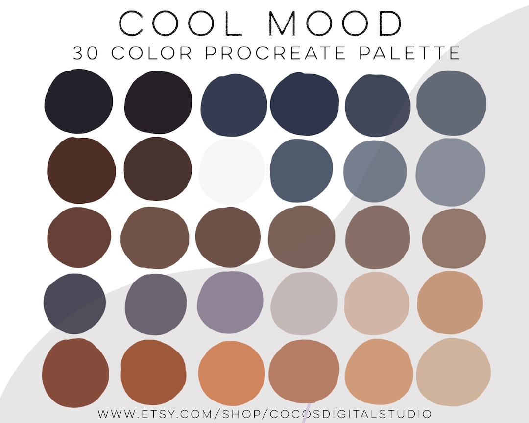 Cool Tones Color Palette Boho Procreate Color Palette Cool Tones