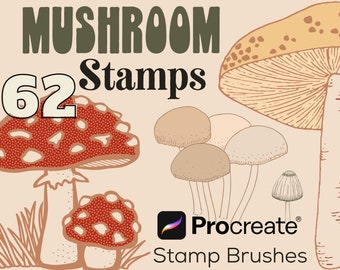 Procreate Pilz Stempel - Stempel Pinseln - Botanische Illustrationen - Pilze - Fungi - Pilz Illustration