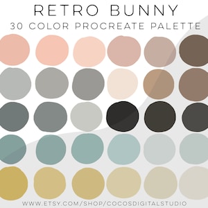 Retro Bunny - Soft Color Palette - Light Color Palette - Procreate Color Palette - Digital Swatches - spring color palette - digital