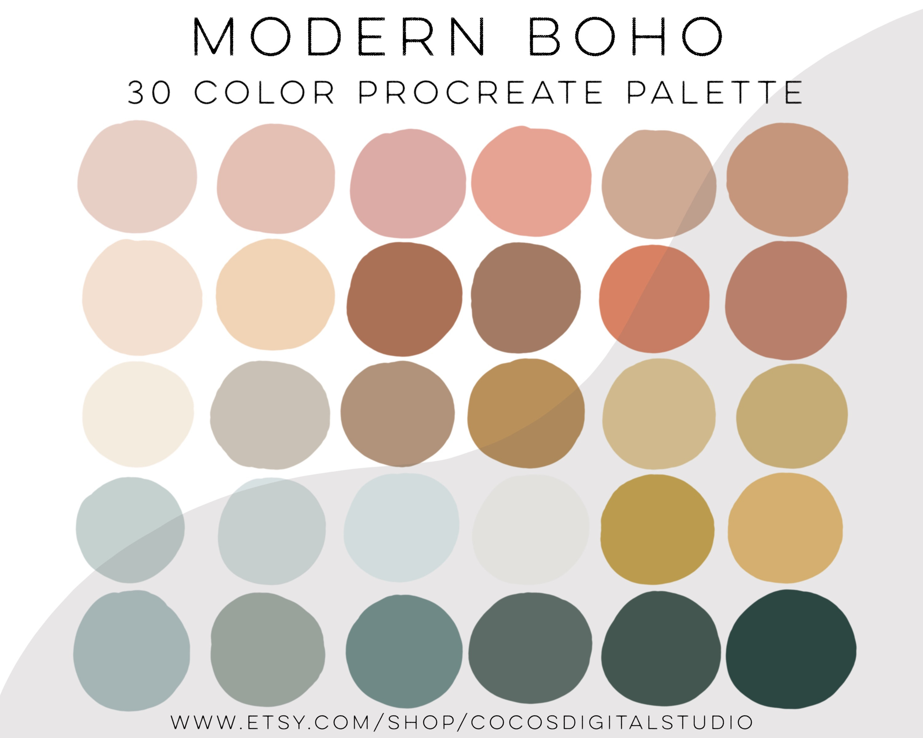 Modern Boho Boho Procreate Color Palette Cool -