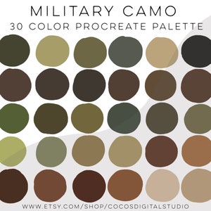 Camo militare - Tavolozza dei colori Procrea - Camouflage dell'esercito - Campioni - Strumento Procrea - Illustrazione - Flecktarn - Giungla - Camo del deserto