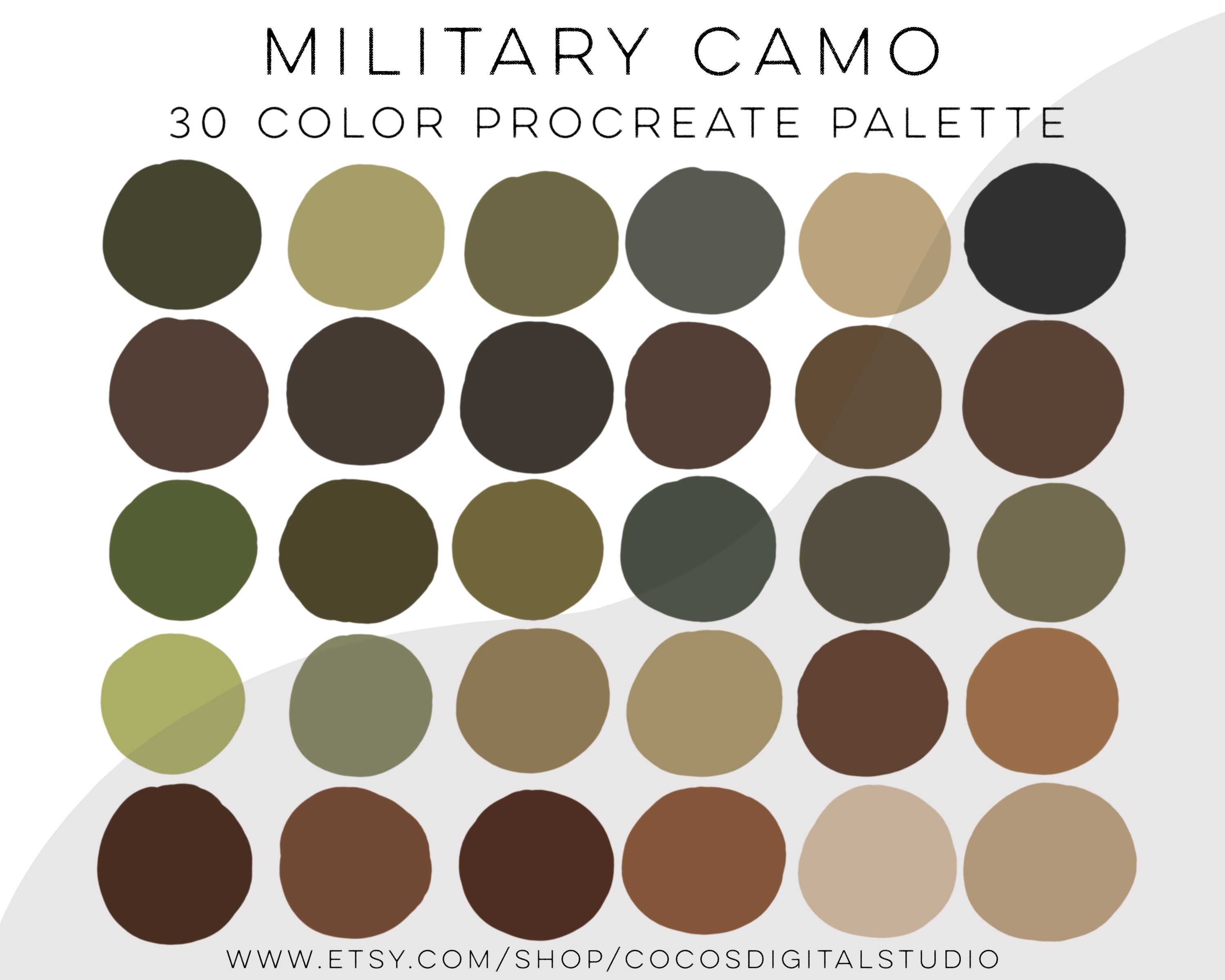 Military Camo Procreate Color Palette Army Camouflage Swatches ...