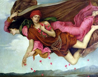 Evelyn De Morgan,Boreas and Oreithyia,Framed Prints,wall art prints,Hanging Canvas print,large wall art oversized,2209