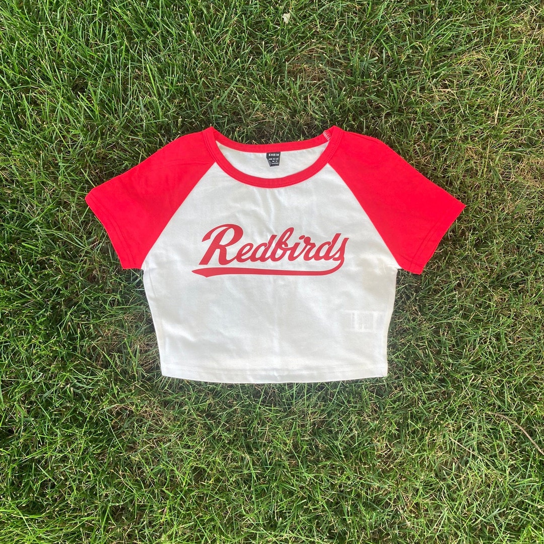Illinois State University Redbirds Two Tone Crop Top Baseball Tee Etsy