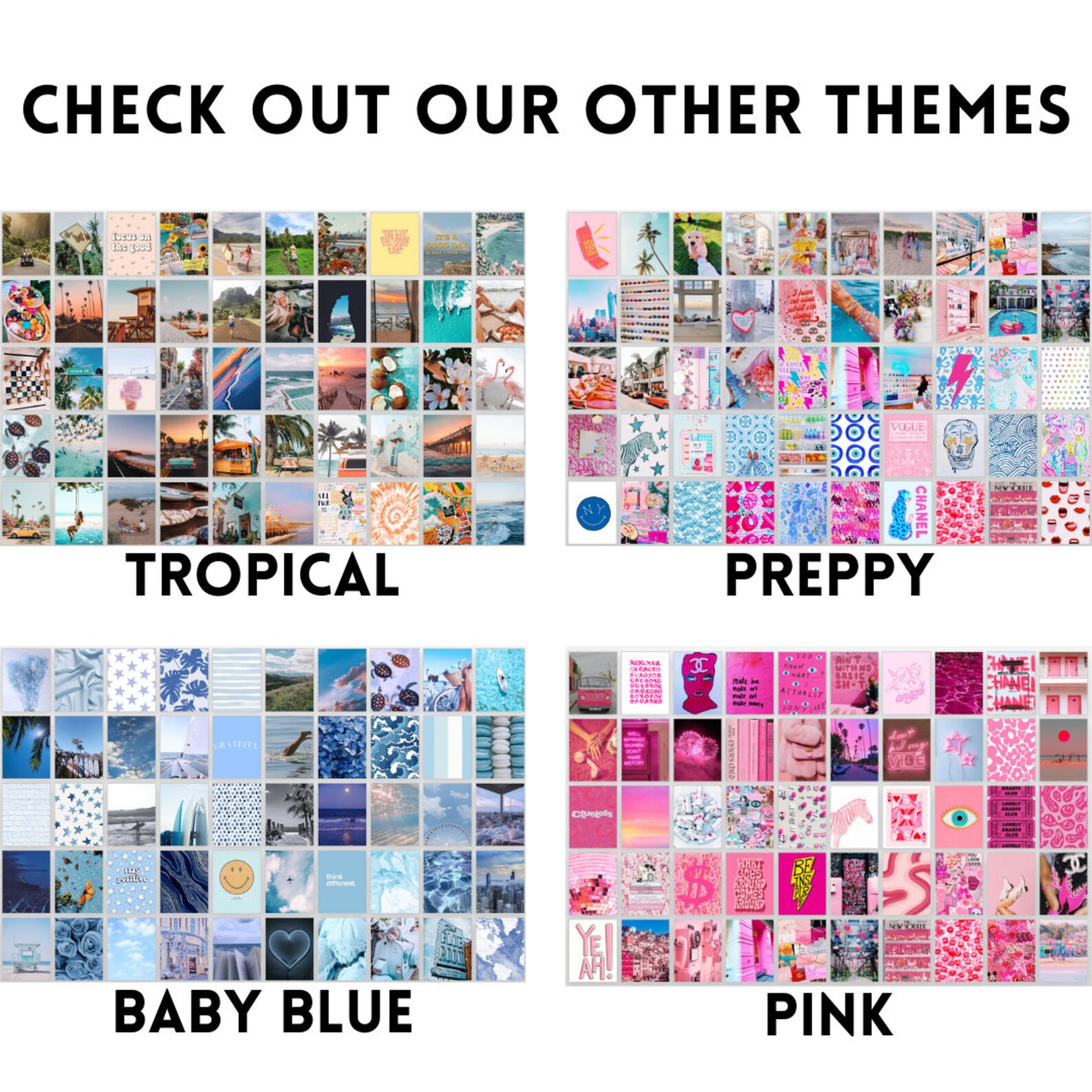 Preppy Aesthetic Wall Collage digital download Etsy