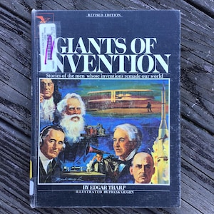 Giants of Invention by Edgar Tharp, Vintage 1970s Children’s History Book, Ex library, Hardcover