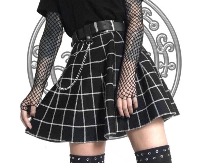 Women's Goth Skirt, Gothic Skirt, Grunge Skirt, High Waist Black Skirt ...