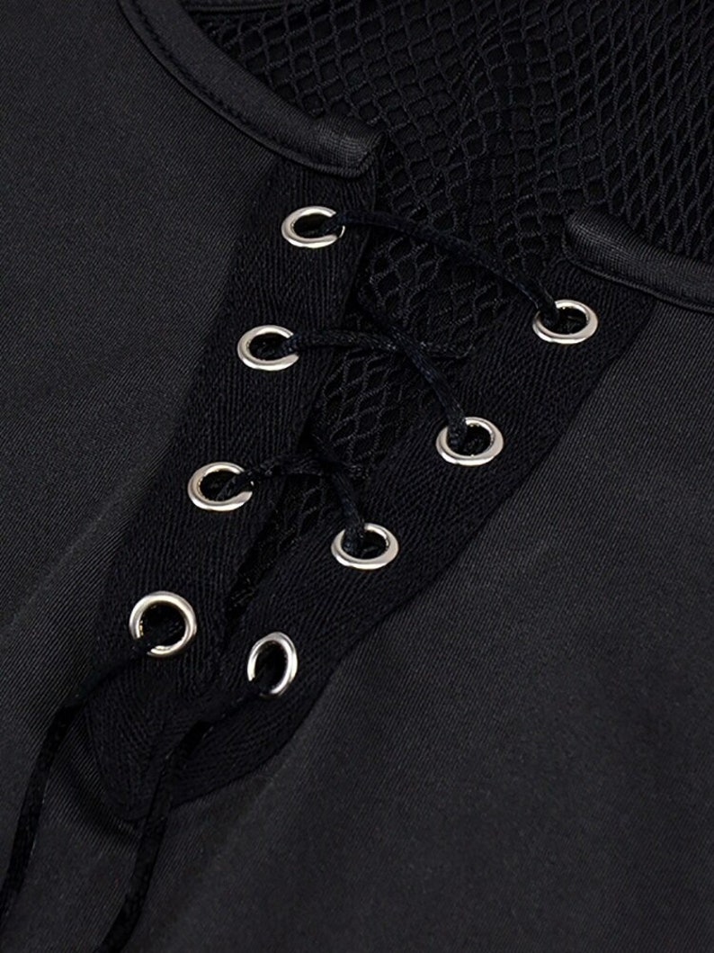 Women's Gothic Cut Out Crop Top Tshirt Grunge Etsy