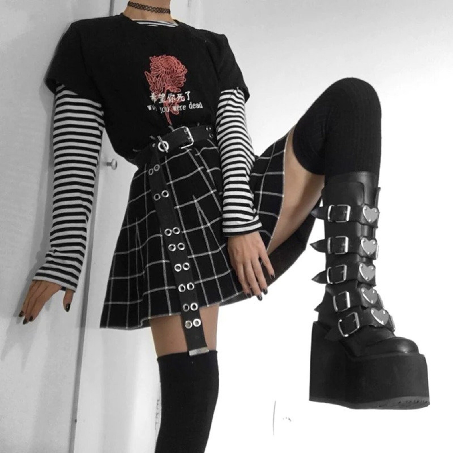Women's Goth Skirt Gothic Skirt Grunge Skirt High Waist | Etsy