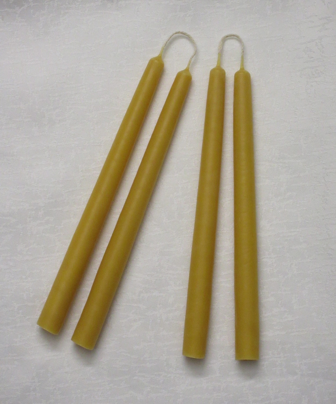 Joined Wick Candles, Pure YELLOW BEESWAX Taper CANDLES, 100 Cotton