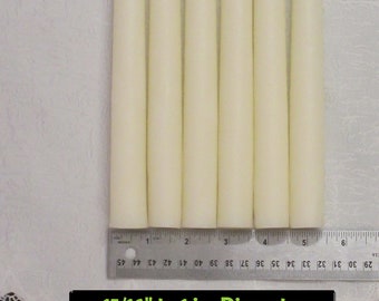 THICKER  BEESWAX Taper CANDLES, Light Ivory, All Natural pure beeswax no fillers, Smokeless, Drip-less,