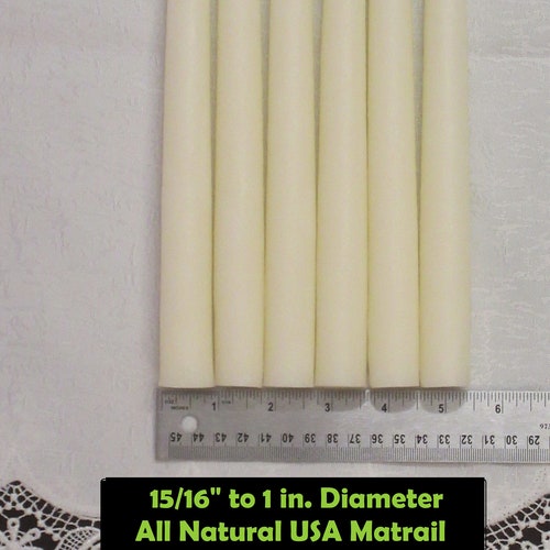 THICKER BEESWAX Taper CANDLES Light Ivory All Natural Pure Etsy