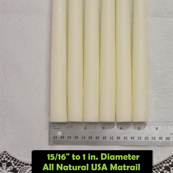 THICKER  BEESWAX Taper CANDLES, Light Ivory, All Natural pure beeswax no fillers, Smokeless, Drip-less,