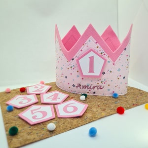 Birthday crown can be personalized with your desired name interchangeable numbers adjustable size children's birthday party birthday child image 1