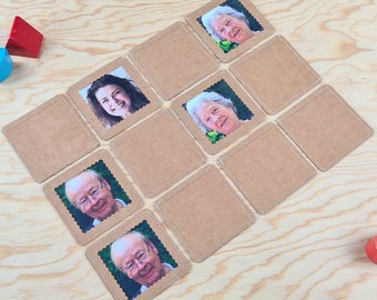 Interchangeable memory game brown | DIY photo memory customizable to fill yourself | Educational toy