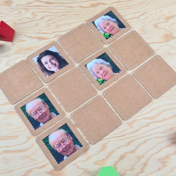 Austauschbares Memory Spiel braun | DIY Foto Memory personalisierbar zum selbst befüllen | Lernspielzeug