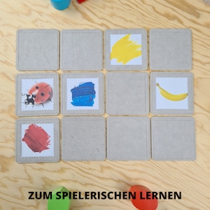 Austauschbares Memory Spiel grau DIY Foto Memory personalisierbar zum selbst befüllen Lernspielzeug Bild 5