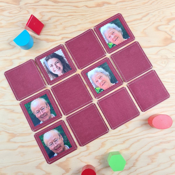 Austauschbares Memory Spiel rot | DIY Foto Memory personalisierbar zum selbst befüllen | Lernspielzeug