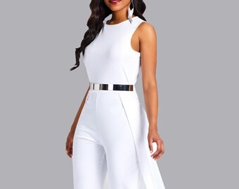 white cloak jumpsuit