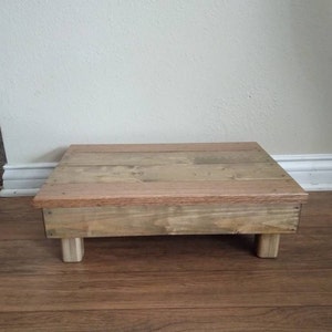 Coastal Beach house Footstool Driftwood stain, Step stool, Footrest Under Desk, Bedside stool, Yoga Meditation