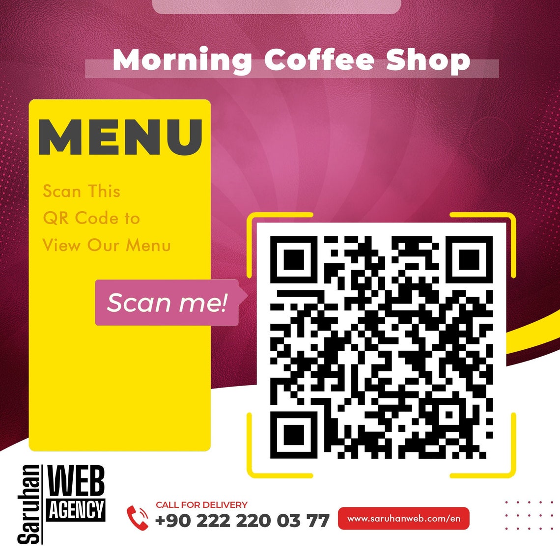 Custom Design QR Code for Restaurant Cafe or Others %50 OFF | Etsy