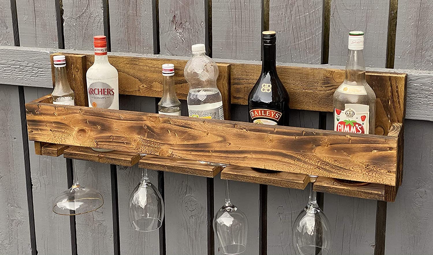Rowick Wall bar for a garden fence holds bottles hanging Etsy
