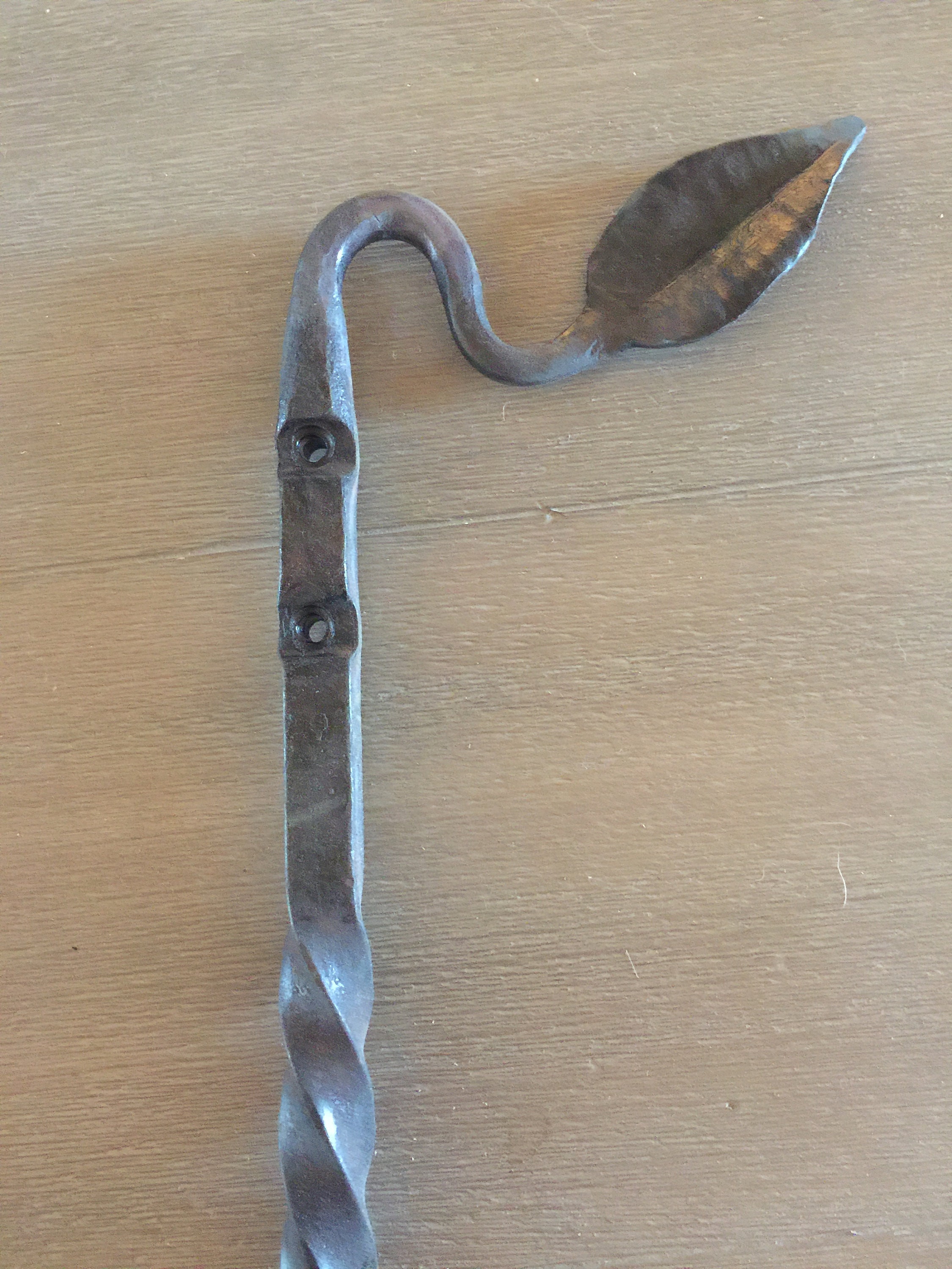 Blacksmith Metal Garden Hose Hook with Leaf Etsy