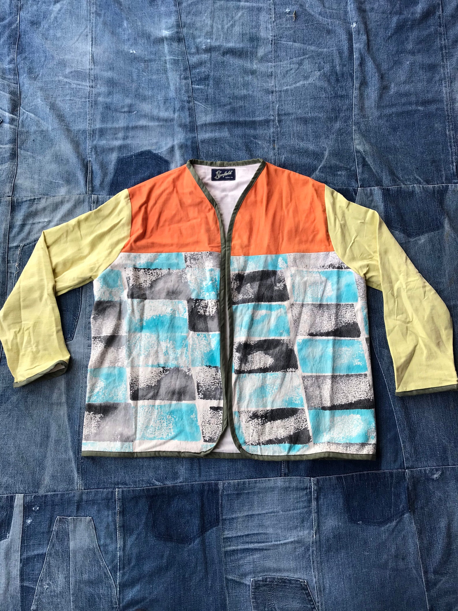 Hand Painted Jacket / Vintage Patchwork Coat / Canvas Chore | Etsy