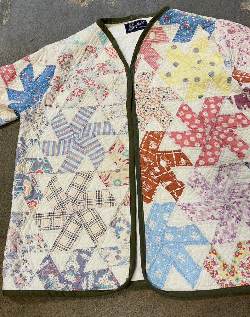 Quilt Jacket Vintage Quilt Coat Jacket made from old quilt Ooak Jacket Scofield Tacoma