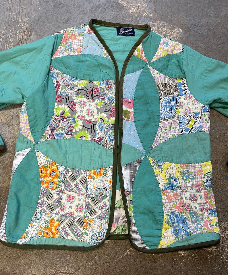 Quilt Jacket / Vintage Quilt Coat / Jacket Made From Old Quilt Etsy