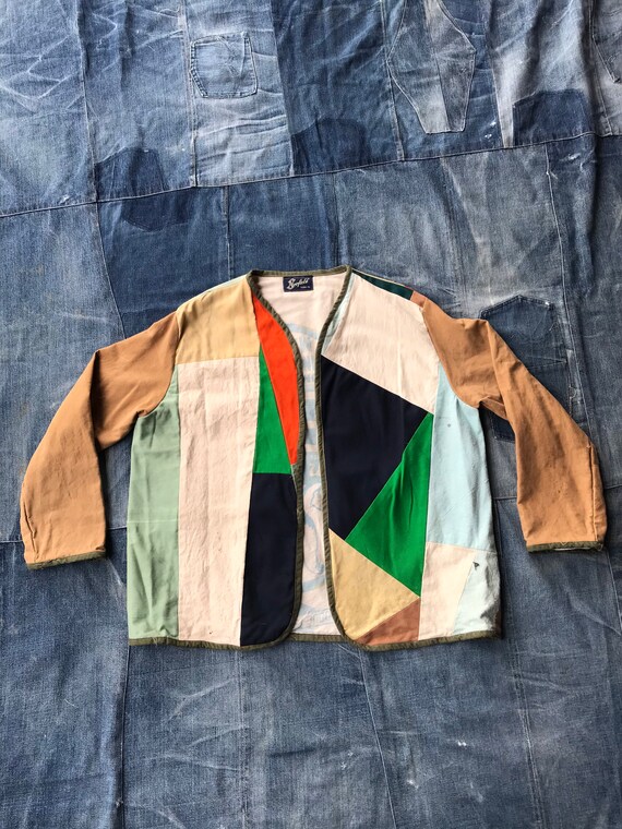 Patchwork Canvas Jacket / Vintage Canvas Coat / Made in USA / | Etsy