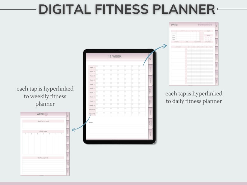 Digital Fitness Planner for Goodnotes Notability Healthy Etsy
