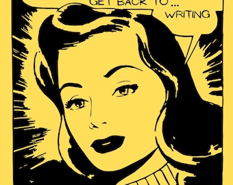 Retro Vintage Comic Schriftsteller Druck | Lustig Schreiben Humor Wand Kunst | Digitaler Download