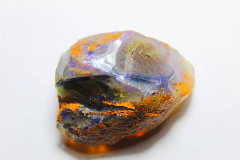 quality natural earth mine Ethiopian opal raw rough gemstone extra fine quality unheated untreated welo opal rock material #B8 220 CRT AAA