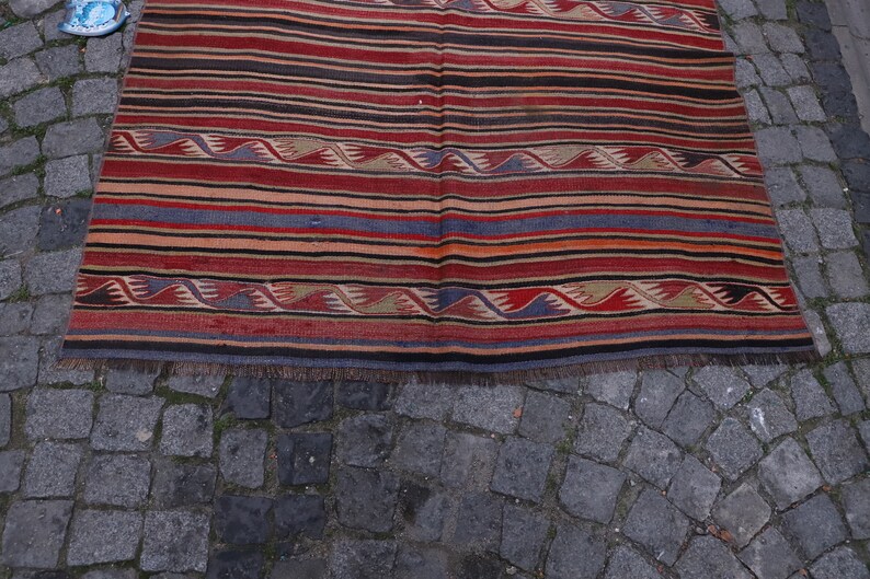 Old Rug Anatolian Rug 137x158cm FREE SHIPPING Anatolian Kilim Konya Hotamis Vintage Rug Turkish Rug Carpet 4.5x5.2 feet