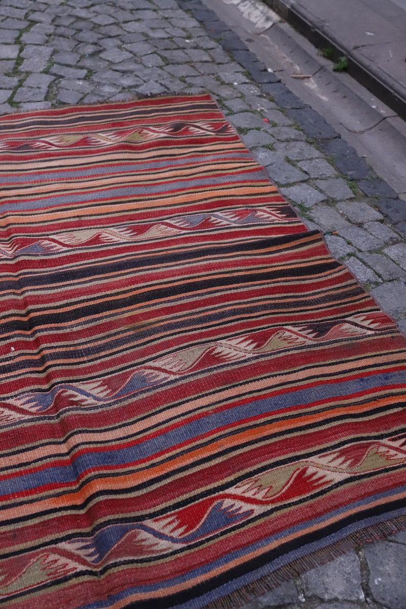Old Rug Anatolian Rug 137x158cm FREE SHIPPING Anatolian Kilim Konya Hotamis Vintage Rug Turkish Rug Carpet 4.5x5.2 feet