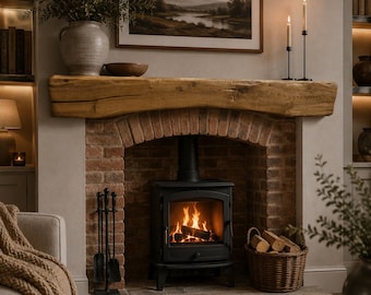Rustic Arched Oak Mantel Beam: 5 Colours