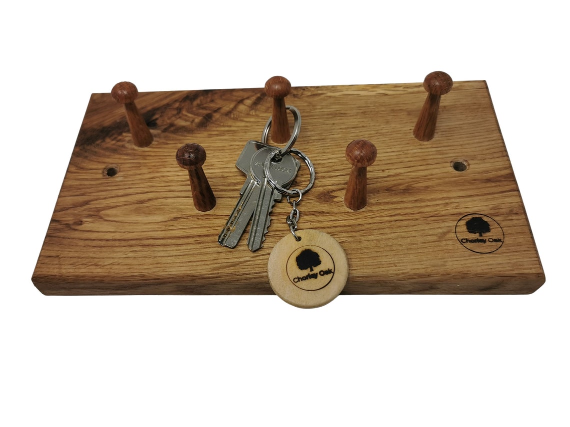 Reclaimed Solid Oak 5 Hook Rustic Key Rack Shaker Style Peg | Etsy