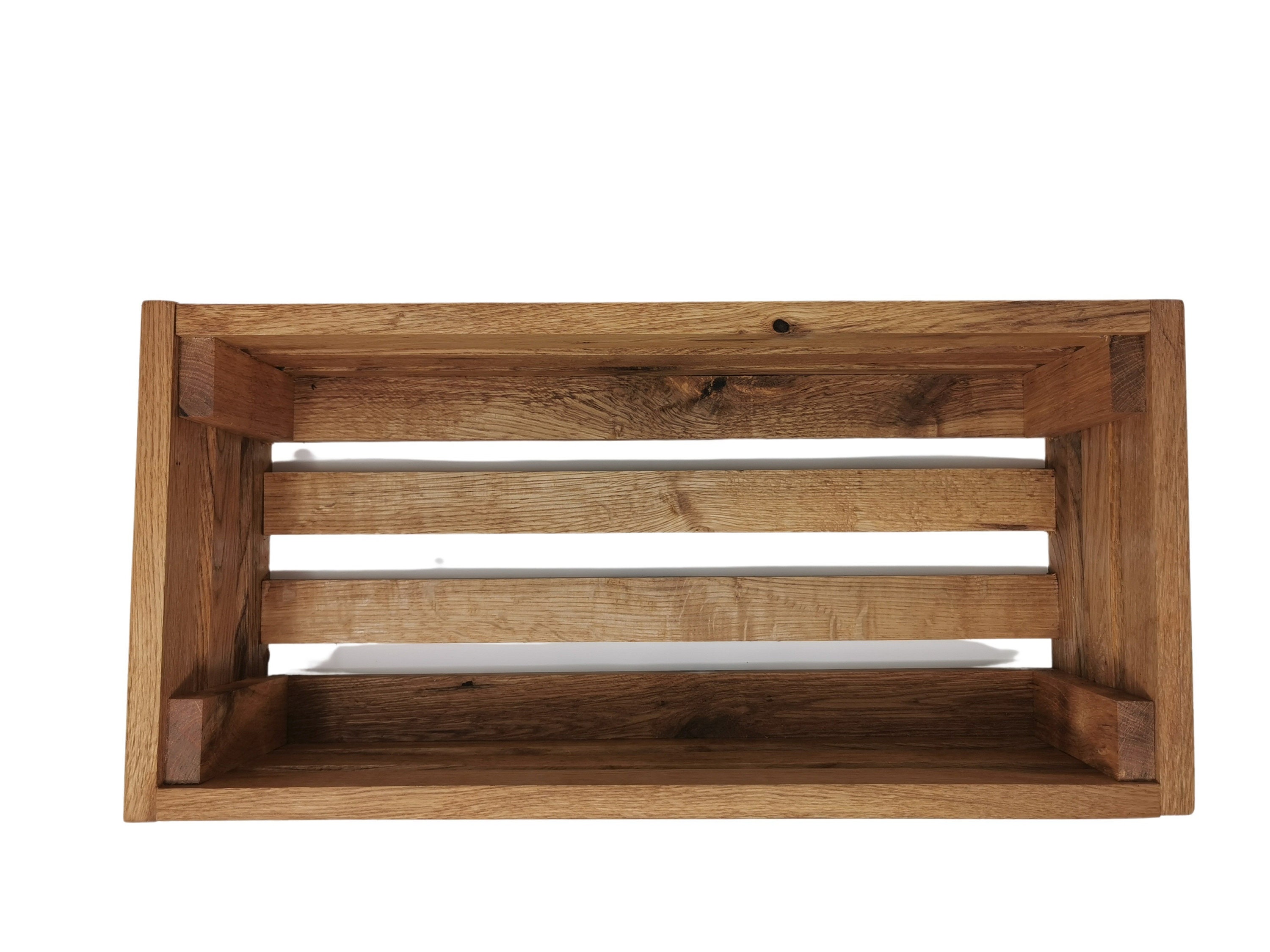 Caja de almacenamiento grueso de roble recuperado sólido | Etsy