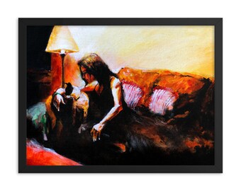 Lady and the Tramp Acrylic Painting Print - 100% Original Arte dibujado a mano - Mom &Pet Dog Wall Art and Home Decoration