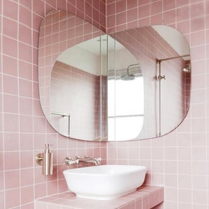 Decorative mirror Arch Mirror Arcuate double mirror Wall mounted mirror Arch Shaped Mirror Home Decor office mirror Half-egg mirror Design